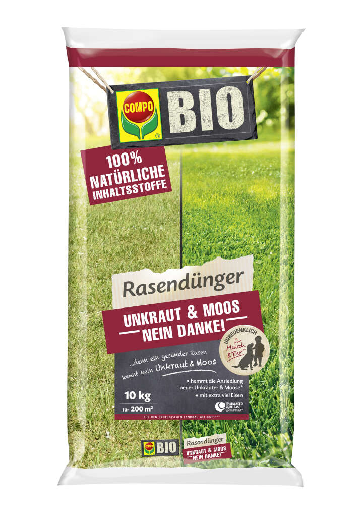 COMPO BIO Rasendünger Unkraut & Moos - Nein Danke!